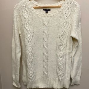 American Eagle Cable-Knit sweater with sparkles